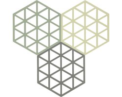 Zone Denmark Triangles Onderzetter 16 x 14 x 0,9 cm 3 stuks Rosemary/Matcha/Olive Taupe