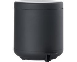 Zone Denmark Ume Pedaalemmer - Prullenbak Badkamer Softclose - Afvalemmer Klein - Toilet & Badkamer Accessoires - Kunststof - 4 liter - 22 x 19,5 cm - Black