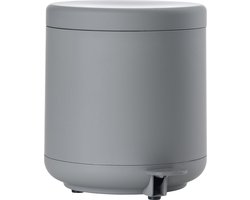 Zone Denmark Ume Pedaalemmer - Prullenbak Badkamer Softclose - Afvalemmer Klein - Toilet & Badkamer Accessoires - Kunststof - 4 liter - 22 x 19,5 cm - Grey