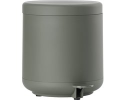 Zone Denmark Ume Pedaalemmer - Prullenbak Badkamer Softclose - Afvalemmer Klein - Toilet & Badkamer Accessoires - Kunststof - 4 liter - 22 x 19,5 cm - Olive Green (groen)
