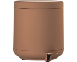 Zone Denmark Ume Pedaalemmer - Prullenbak Badkamer Softclose - Afvalemmer Klein - Toilet & Badkamer Accessoires - Kunststof - 4 liter - 22 x 19,5 cm - Terracotta
