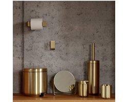 Zone Denmark Ume Pedaalemmer - Prullenbak Badkamer Softclose - Afvalemmer Klein - Toilet & Badkamer Accessoires - Roestvrij staal - 4 liter - 22 x 19,5 cm - Goud