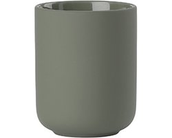 Zone Denmark Ume Tandenborstelbeker - Beker voor Tandenborstels - Tandenborstelhouder - Toilet & Badkamer Accessoires - 10,3 x 8,3 cm - Olive Green (groen)