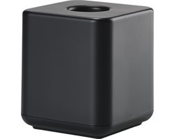 Zone Denmark Ume Tissuebox – Tissue Houder – Tissuedoos – Opbergdoos voor Tissues – Woonkamer en Badkamer Accessoires – Scandinavisch Design – Zwart – 13 × 13 × 15,1 cm