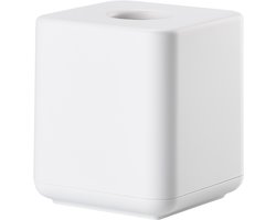 Zone Denmark Ume Tissuebox – Tissue Houder – Tissuedoos – Opbergdoos voor Tissues – Woonkamer en Badkamer Accessoires – Scandinavisch Design – Wit – 13 × 13 × 15,1 cm