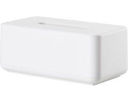 Zone Denmark Ume Tissuebox – Tissue Houder – Tissuedoos – Opbergdoos voor Tissues – Woonkamer en Badkamer Accessoires – Scandinavisch Design – Wit – 25,6 × 14 × 10,7 cm