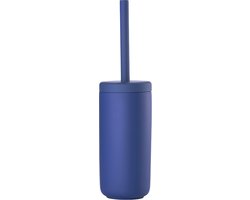 Zone Denmark Ume Toiletborstel met Houder - WC Borstel Vrijstaand - Steengoed en Polypropyleen - Toilet & Badkamer Accessoires - 38,7 x 10 cm - Indigo Blue (blauw)