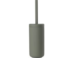 Zone Denmark Ume Toiletborstel met Houder - WC Borstel Vrijstaand - Steengoed en Polypropyleen - Toilet & Badkamer Accessoires - 38,7 x 10 cm - Olive Green (groen)