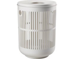 Zone Denmark Ume Wasmand met Deksel - Ronde Wasmand met Hengsel - Wasbox of Opbergmand - Kunststof - 60 liter - Soft Grey (grijs)