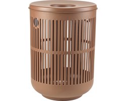Zone Denmark Ume Wasmand met Deksel - Ronde Wasmand met Hengsel - Wasbox of Opbergmand - Kunststof - 60 liter - Terracotta