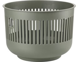 Zone Denmark Ume Wasmand - Ronde Wasmand met Hengsel - Kleine Wasbox of Opbergmand - Kunststof - 30 liter - Olive Green (groen)
