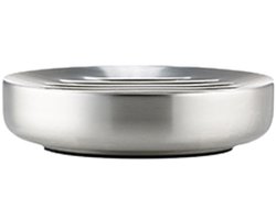 Zone Denmark Ume Zeepbakje - Zeepschaaltje keramiek - Toilet & Badkamer Accessoires - Ø 12 cm - Chroom