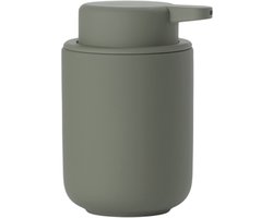 Zone Denmark Ume Zeepdispenser - Zeeppompje Vrijstaand - Zeeppomp voor Badkamer, Keuken & Toilet - Toilet & Badkamer Accessoires - 250 ml - 12,8 x 8,3 cm - Olive Green (groen)