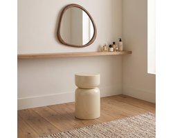 Zones Bijzettafel Crème Hoogglans Metaal - Elegant & Compact