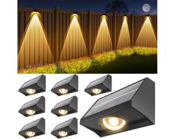 Zonne-afschermingslampen Buiten Waterdicht Hoge Helderkheid LED Spot Lens Terraslampen 7 Lichtmodi Warm Wit Koel Wit RGB Zonne-energie Muurverlichting Decor voor Buitenspeelplaats Trap Tuin Balkon Zwembad - 8 Stuks