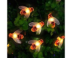 Zonne-energie lichtsnoer voor buiten - 50 LED bijenlampjes, 7 meter, 8 verlichtingsstanden, waterdicht