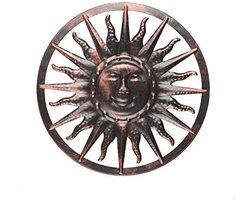 Zonne-energie Muurschildering voor Tuin - Ø 40 cm Antieke Wanddecoratie