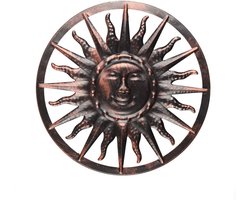 Zonne-energie Muurschildering voor Tuin - Ø 40 cm Antieke Wanddecoratie