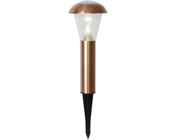 Zonne-energie Padverlichting - 6 Warm Witte LEDs, Buitenverlichting, Koper, 14 Lumen, 36 x 15 cm