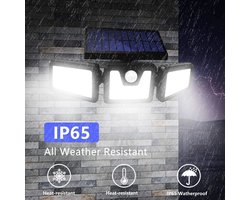 Zonne-energie sensor, 74 LED, driehoekig draaibare wandlamp, buitenshuis lichtregeling, waterdicht, straatverlichting, tuin padverlichting, bewegingssensor buitenshuis lamp, geschikt voor tuin, garage-ingang