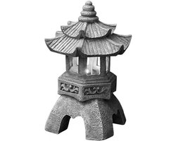 Zonne Energie Steen Lamp - Pagode Lantaarn Decoratie - Buitenverlichting Tuin - Niet-vervagende Hars