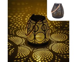 Zonne-lantaarn voor buiten - Marokkaans design zonne-tafellamp - Duurzame tuinverlichting - Waterdichte zonne-lamp