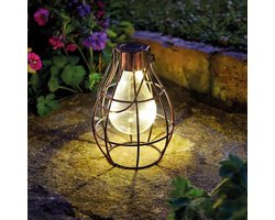 Zonne Lantaarns - Buitenlampen Tuin - Sfeerverlichting Tuin - Bronzen Effect - 23 x 13 cm - Koper