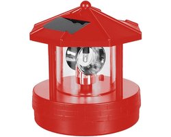 Zonne Vuurtoren - Decoratieve Lamp - Buiten Tuin - 360 Graden Rotatie - 13 x 11 x 11 cm - Rood