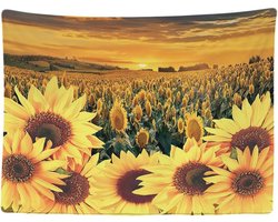 Zonnebloem Wandkleed - 200x150 cm - Decoratieve Zomer Bloemen - Tapestry Accessoire voor Thuis
