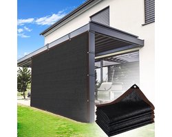 Zonnedoek 2 m x 3 m - schaduwdoek - zonnedoeken schaduwdoeken – Zonneschermdoek – Zonwerende stof – Zonnescherm – Voor terrassen en tuinen – Polyethyleen – Zwart