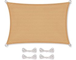Zonnedoek 2,5 x 3,5 m - Weerbestendig, Ademend en Inclusief Bevestigingstouwen