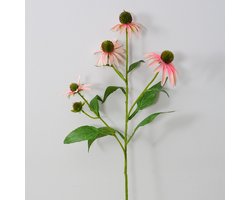 Zonnehoed - roze - zijden bloemen - 3 stelen - onderhoudsvrij - 73 cm - kunstbloemen