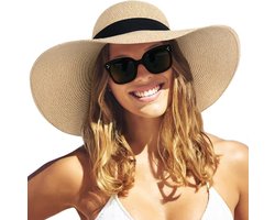 Zonnehoed - Zonnebeschermende hoed - Lichtgewicht UV-beschermende strandhoed - Stijlvol en comfortabel - Diameter 48 - Rand 15 cm - Geschikt voor vakantie - tuinieren - aan zee - zwembad en dagelijks gebruik (één stuk)