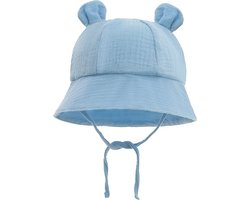 Zonnehoedje baby - Baby hoedje - Zonnehoed kind - 9 tot 36 maanden - Baby Blauw