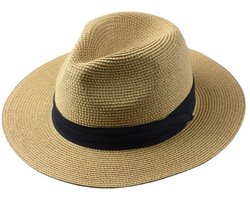 Zonneklep - Zonnehoed - Brede rand - Sun Hat UV Protection - Strandhoed - Zonnekleppen - Outback hoed - Zonnehoedje - Zomer & Buiten - volwassenen - Strohoed Heren - Geschikt voor Strand, Zwembad, Park, Kamperen, Picknicken - Khaki - 55-57cm