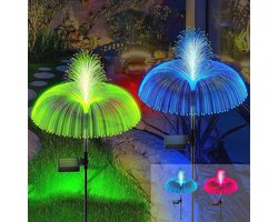 Zonnelampen voor Buiten met 7 Veranderende Kleuren - Waterdicht Decoratief Tuinlicht voor Bruiloft en Feest (2 Stuks)