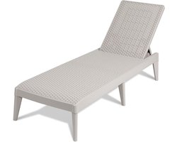 Zonneligstoel - Ligbed Tuinstoel - Ontspannen in de tuin - Verstelbare rugleuning - 60 x 186 x 29 cm - Taupe