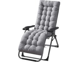 Zonneligstoel met kussens voor tuinstoelen strandstoel zonnebed inklapbaar - ideaal voor tuin, balkon en terras
