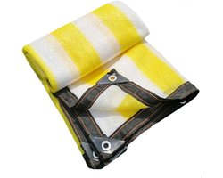 Zonnescherm Net - Schaduwzeil Luifel - Buiten Leven - UV-Beschermend - 2x2 meter - Geel Wit Gestreept
