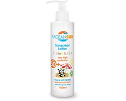 Zonnescherm SPF 50+ voor Baby’s & Kinderen – 100ml | Waterbestendige Bescherming met Kamille, Aloe Vera & Panthenol