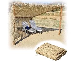Zonneschermnet - Camouflagenet 3 x 3 m - Militaire Schaduwdoek - Camo Netting voor Tuin - Balkon en Patio - Zonwering, Privacy en Decoratie - Geel