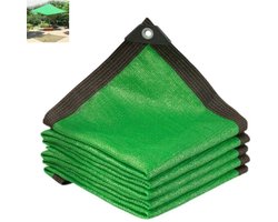 Zonneschermzeil - Luifel - Ademend schaduwdoek - Geschikt voor zonwering buitenshuis en als parasol bij het zwembad - voor terras, tuin en buitenruimtes - met omgezoomde rand en ringen - groen - 2×2m