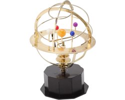 Zonnestelsel Model - Planeten Orrery - Educatieve Decoratie - Handmatig Draaibaar - 21 x 14 x 11 cm - Metaal