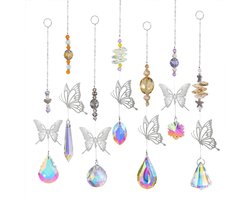 Zonnevanger - KristallenVlinderPrisma - Hangend Decoratieobject - 7 Stuks - Multikleur