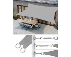 Zonnezeil 2 x 3 m waterdicht - 1000 mm waterkolom - 93% UV-bescherming - polyester - lichtgrijs Shade Sail