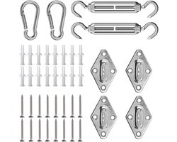 Zonnezeil bevestigingsset - accessoires voor montage - 40 stuks - roestvrij staal