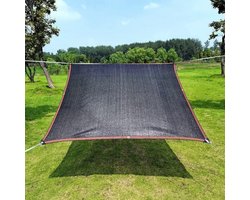 Zonnezeil - rechthoekig, 2 x 4 m, waterdicht, PES polyester, zonwering, windscherm, waterafstotend, uv-bescherming, voor balkon, tuin, terras, antraciet