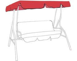 Zonnezeil voor schommelbank - waterdicht - 3-zits - rood