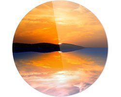 ZONSONDERGANG REFLECTIE | Wanddecoratie | 90CM x 90CM | Schilderij | Foto op plexiglas | natuur | Landschappen