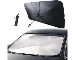 Zonwering voor Voorruit 125 x 65 cm UV-bescherming Auto Zonnezeil met Verstelbare Stang voor SUV en Personenauto's